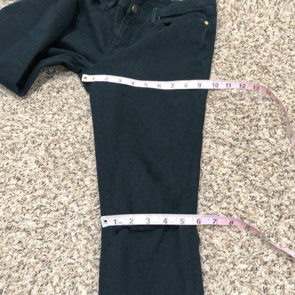 Frame Le Skinny Jeanne Jeans Size 29 Spruce Rips Forest Green - Picture 10 of 12